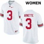 Women's Ohio State Buckeyes #3 Damon Arnette White Nike NCAA College Football Jersey New ZSF2444MH